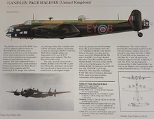 Handley Page Halifax Aircraft Picture Out of Print Article Sheet Wall Art Decor 