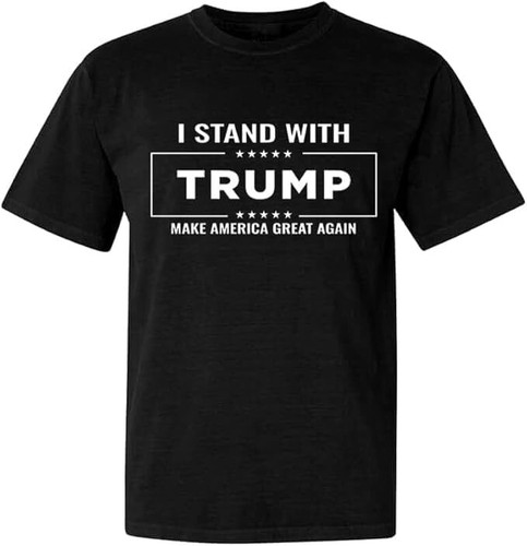 Trump 2024 T-Shirt Cotton, White & Black Regular Fit, Make America Great Again - Picture 4 of 11