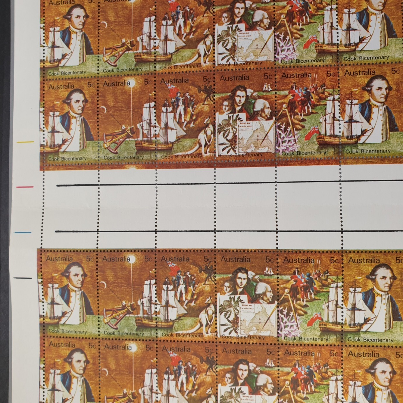 Whole Stamp Sheet Of Australian Cook Bicentenary 1970 5c eBay