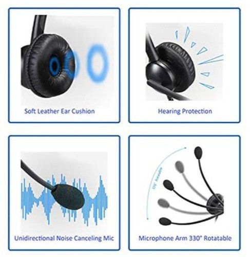 MAIRDI Telephone Headset for Cisco Phone Call Center Headset with Microphone - Zdjęcie 2 z 10