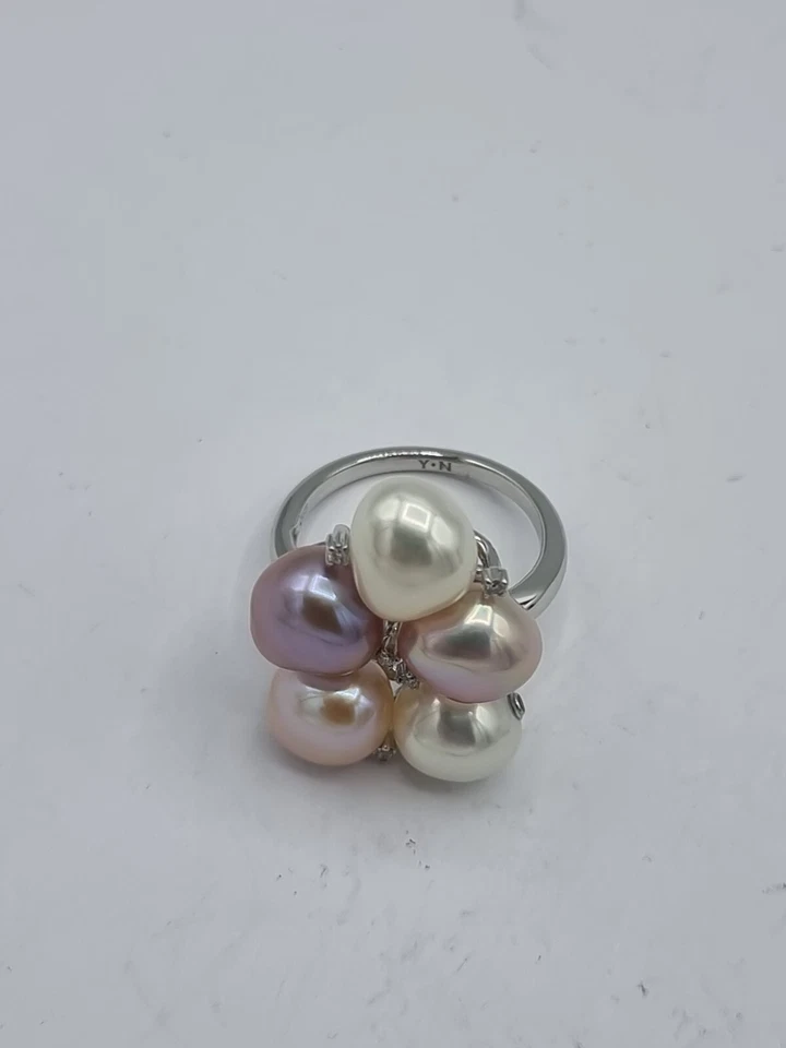 Yana Nesper Perle Brillant Ring 585 Weißgold  Neu / Auslegeware / Lagerspuren - Bild 4 von 4