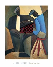 Make Your Move - Joseph Holston Art Print African American Checkers Poster 24x30