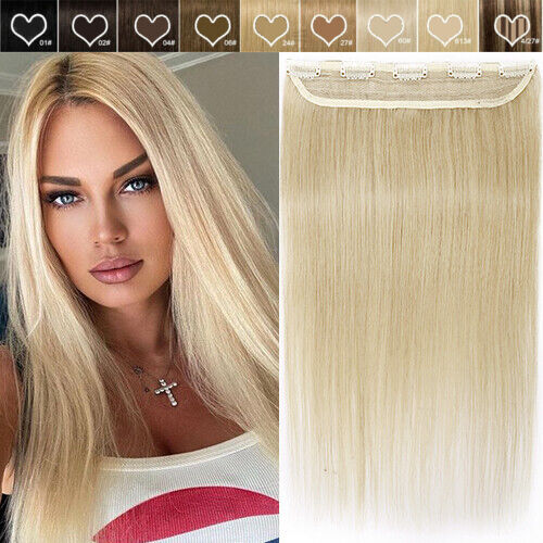 100% Real Remy Human Hair One Piece Clip In Hair Extensions 3/4 Full Head Thick - Picture 1 of 46