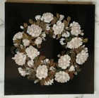 18" antique Inlay black Marble table top Pietra Dura coffee mosaic decor