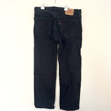 Vintage LEVIS 501 Black Denim Regular Straight Jeans Mens 36W L30