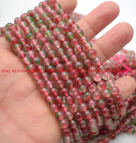 Fine 6mm Natural Red Jade Jadeite Gemstone Round Loose Beads 15" AAA+ - Picture 11 of 12