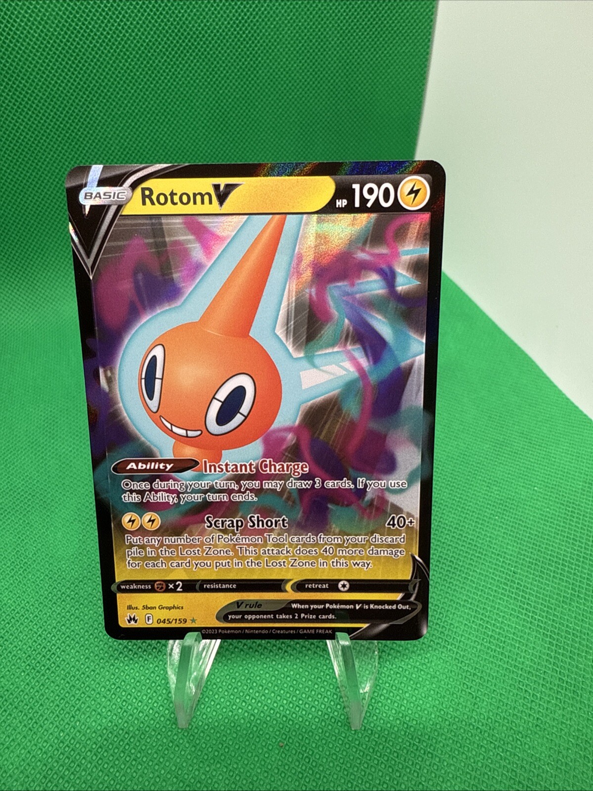 Rotom V 045/159 Ultra Rare Crown Zenith Pokemon TCG NM