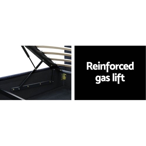 Artiss TOKI Queen Size Gas Lift Queen Size Bed Frame Charcoal (BFRAME