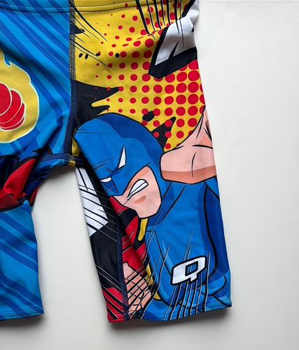Q Swimwear Comic Book Man Jammer Swimsuit sz 26 - Picture 2 of 4