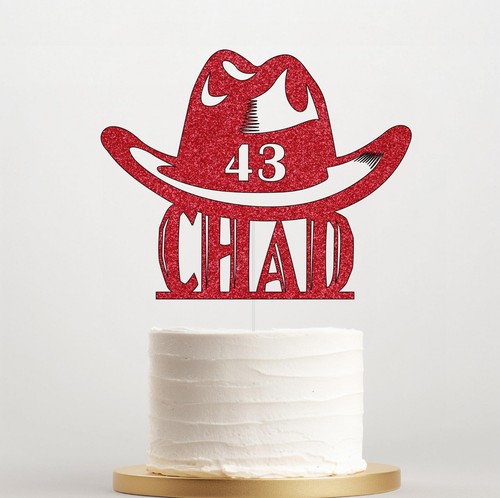 Mens Boys Cowboy Hat Personalised Name & Age Birthday Cake Topper Decor - Picture 10 of 21
