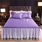 Korean Lace 100 Cotton Quilted Bed Skirt Queen Full Size Bedspread Bed Coverlets