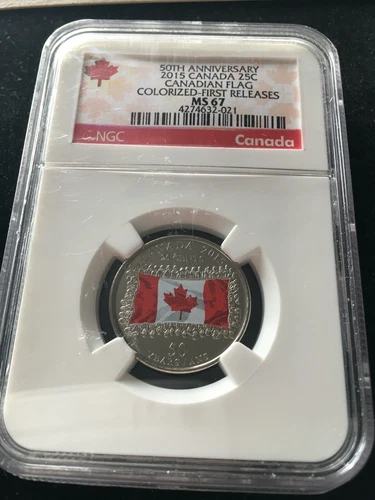  2015 Canadian Flag; NGC Graded Canadian, ¢25 Cent, **MS-67**First Releases #021