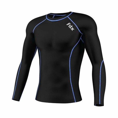 FDX Hombres Compresión Armadura Capa Base Top Piel Ajuste + Compresión Leggings Conjunto  - Imagen 2 de 9