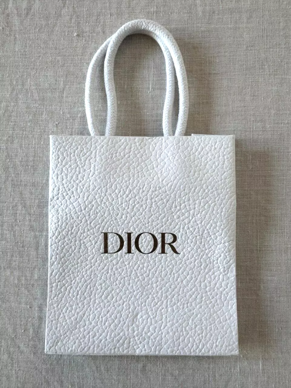 DIOR Authentique Sac Cadeau Shopping en Galet Blanc avec Poignée 5
