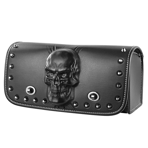 Motorcycle Handlebar bag Tool Saddle Bag Luggage Skull - Picture 7 of 14