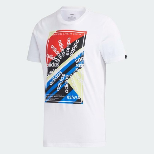 adidas T Shirt Mens XL Climalite Slogan Graphic Tee White Multicolor - Picture 5 of 5