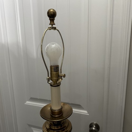 Wildwood Lamps Waves on Wood Table Lamp Antique Brass Trim - Picture 2 of 9
