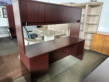 72"W x 24"D Credenza & Hutch Set by HON in Mahogany Laminate Finish