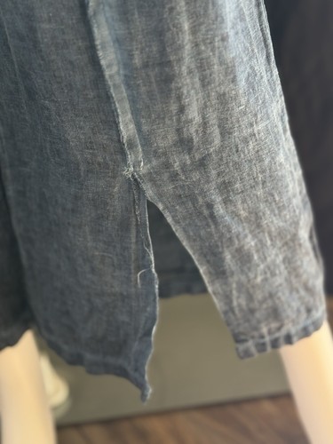 milio milano Linen Pleated In Front Pants Lagenlook Wide Leg Pull on Large - Picture 4 of 6