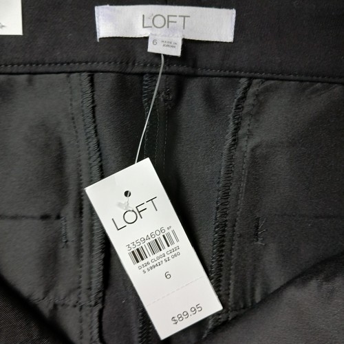 Loft Womens The Sutton Skinny Stretch Dress Pants Size 6 Black Career NWT - Picture 12 of 15
