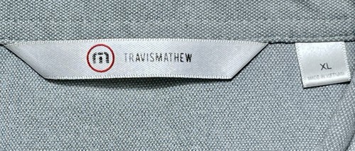 TRAVIS MATHEW Polo Shirt Men's XL Light Gray Golf Performance Polyester Classic - Picture 10 of 21