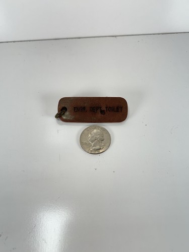 Vtg Antique Military Ship Key Fob ID Tag “Engr Dept Toilet” Key Chain - Picture 5 of 15