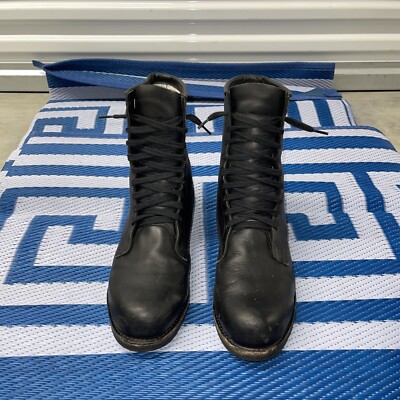 addison製 ミリタリーブーツ ビンテージ70's○ADDISON SHOE COMPANYスチールトゥコンバットブーツsiz