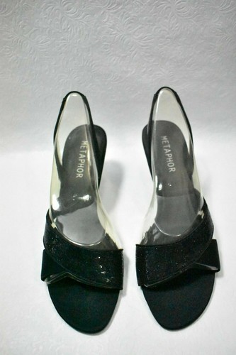 Zapatos de tacón alto Metaphor negros brillantes talla 9 para mujer - Imagen 3 de 8