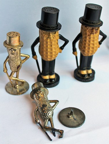 2 Vintage Sets MR PEANUT Salt Pepper Shakers PLANTERS PEANUTS Hat Cane USA Parts