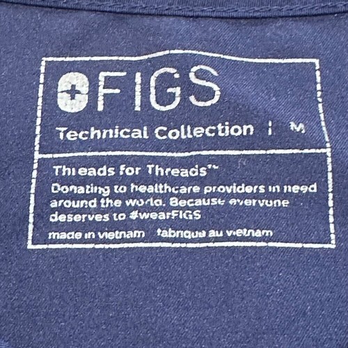 FIGS Leon Three Pocket Scrub Top Navy Medium Healthcare Medical Hospital Nurse - Picture 5 of 7