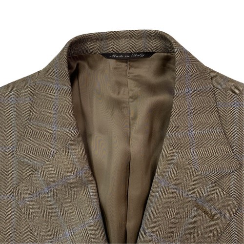 Blazer Ajustado De Hombre 44 R Canali Marrón Claro A Cuadros - Imagen 2 de 13