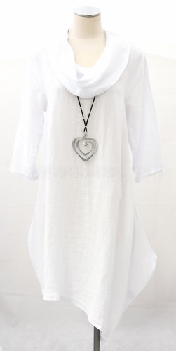 ET'LOIS USA Leinen VIRGINIA TUNIKA asymmetrischer Winkel Ballon Saum Kleid XS S M L - Bild 17 von 17
