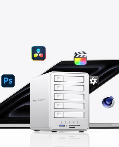 ORICO 2.5" M.2 NGFF SATA SSD 10Gbps All-flash Disk Enclosure Fan Multi-raid DAS - Picture 2 of 14