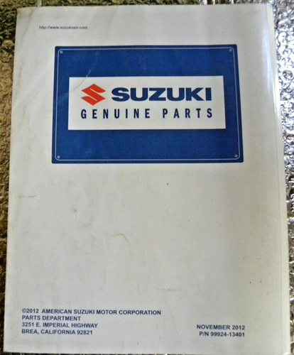 Suzuki November 2012 Automotive Parts Price & Procedure Manual Factory - Picture 5 of 6