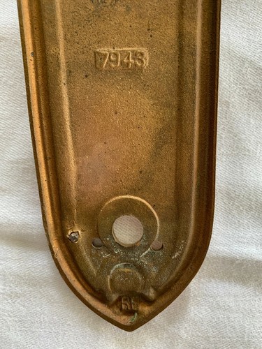 Placa trasera manija de puerta de bronce de bronce Eastlake Victorian Sargent Co 7943 BF adornada - Imagen 7 de 11