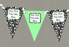 Mint Green White Black Damask Personalised Shabby Chic Garden Tea Party Bunting