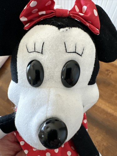 Minnie Mouse 11" Plush Toy Disneyland Walt Disney World Vtg Red Polka Dot Dress - Picture 10 of 10