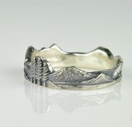 Bergrunde Fingerringe - Kiefer klassischer Ring Damen Hochzeitsband Schmuck - Bild 6 von 12
