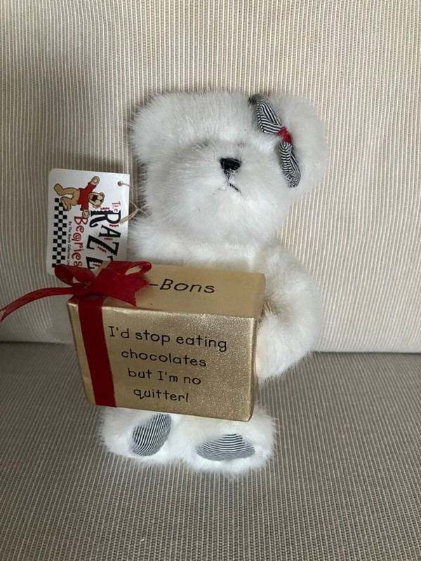 Boyd’s Bear Chocolate Bon Bon box.  Razz Berries collection.  White.