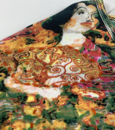 T-shirt donna Mirror Image XL T-shirt perline grafica astratta artistica manica 3/4 - Foto 13 di 23