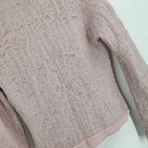 Sleeping On Snow Sweater Jacket Pink Mohair Crop Anthropologie Hook & Loop =XS - Picture 6 of 7