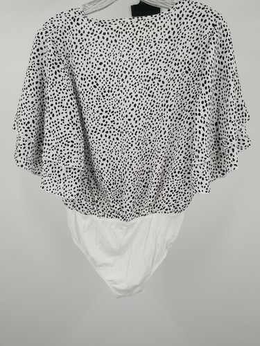 Altar'd State Damen schwarz weiß Einteiler Rüschen Schultern M Medium vorne zum Binden - Bild 6 von 6