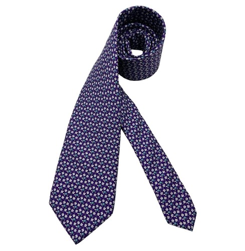 BROOKS BROTHERS XL Purple Floral Silk DESIGNER Tie USA