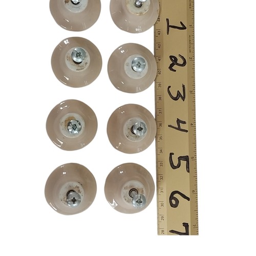 8 Vtg Knobs 1 1/2" KBC 1979 Japan Beige Porcelain Cabinet Drawer Pull Dresser - Picture 17 of 24