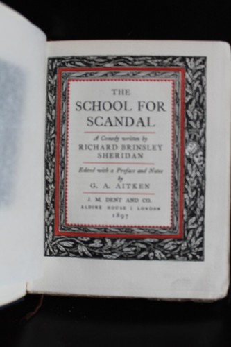 The School For Scandal A Comedy Written By Richard Brinsley Sheridan 1897 - Bild 3 von 3