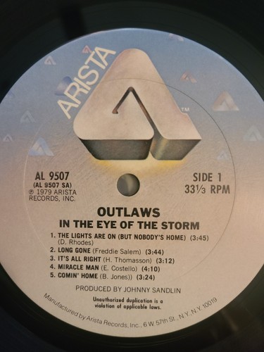 The Outlaws In The Eye Of The Storm Vinyl LP Record Estate Sale - Picture 10 of 11