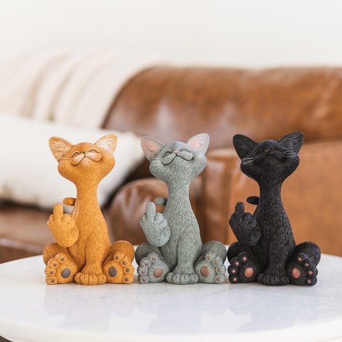 Skurrile orange Catitude Happy Cat lustige Figur süß Sammlerstück - Bild 7 von 8