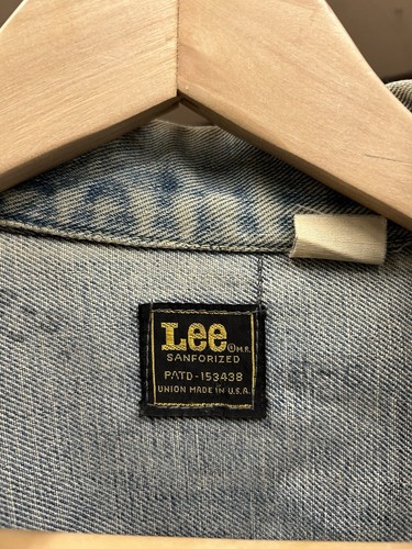 VTG 1970's Lee Riders Union Made Sanforized Embroidered Denim Jean Jacket Size M - Picture 4 of 21