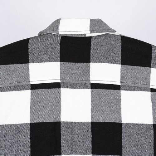 Gap Kids Buffalo Plaid Cotton Flannel Shacket Size XXL Black White Check Cabin - Picture 5 of 6