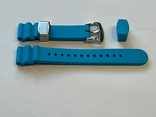 Fluorubber Watch Band - Diver Style (22mm) - Blue - Picture 2 of 4